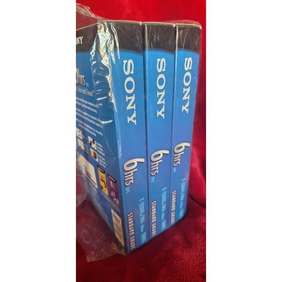 Sony VHS Set of 3 T-120 Standard Grade- NOS Sealed! - Picture 2 of 3